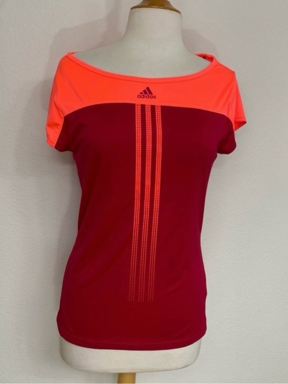 NWT New Adidas Womens Neon Orange Climacool Tennis Pickleball T-Shirt Size M